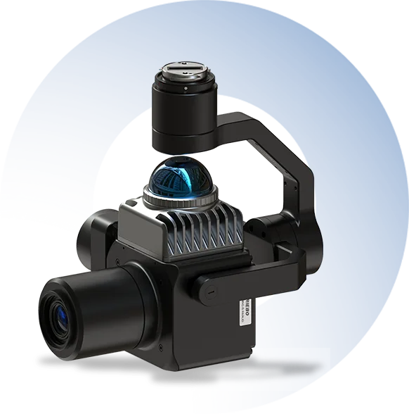 a flying drone with a camera