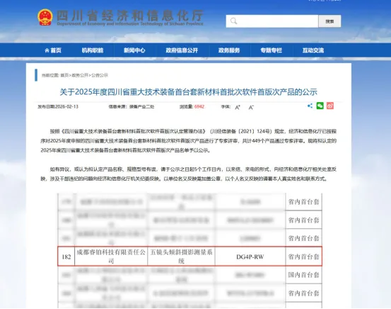 睿铂科技五镜头倾斜摄影测量系统荣获重大技术装备“省内首台套”认定